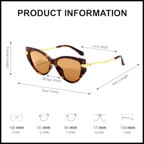 Retro Cat Eye Sunglasses UV400 Protection Serpentine Metal Temples main image 7